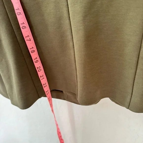 Ichi Mossy Green Supple Cinched Jersey Stretch Single Breast Blazer Medium - Picture 6 of 11